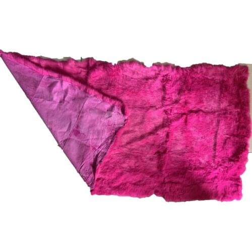 Dyed plate genuine Plum red rabbit fur 50CM*110CM piece