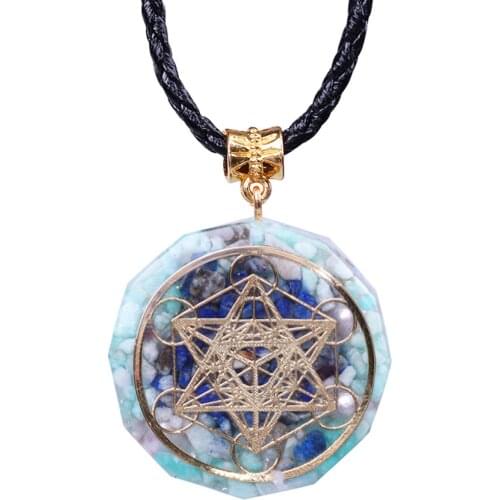 Orgonite Energy Crystal Pendant Resin Jewelry Handcraft Pendant Gathering Wealth Brings Good Luck Woman Necklace