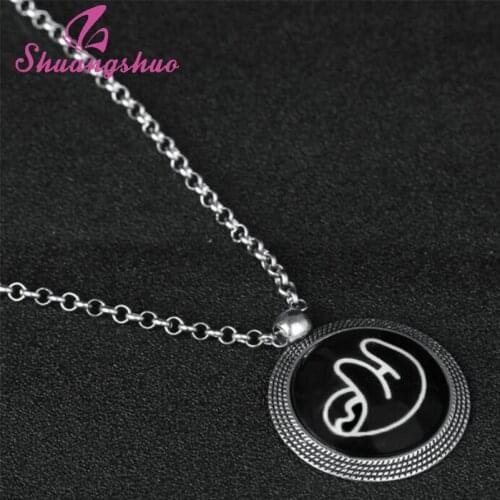 Shuangshuo Glow In The Dark Sloth Necklaces & Pendants Round Animal Choker Necklace Jewelry for Women Valentines Day Gift colar