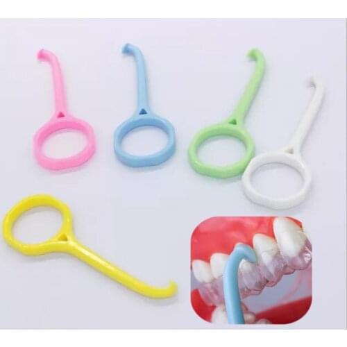 10Pis-100Pis Dental Plastic Aligner Retainer Remove Take Off Invisible Brace Ring Pull Hook Mixed Color