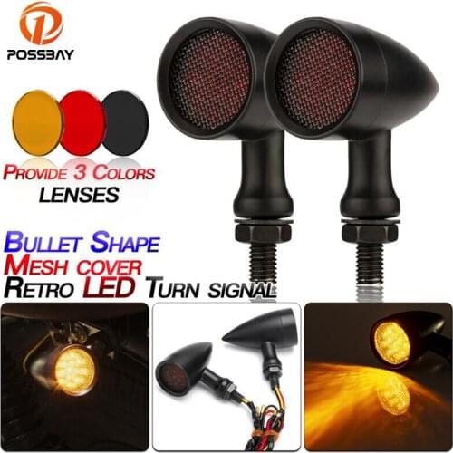 1 Pair 12V LED Motorcycle Turn Signal Running Light Chrome Blcak Universal Turning Bulb Motorbike Lamps Bike Indicators Lamp