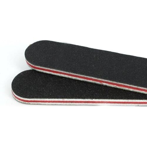 100/180 grit Sanding nail file 17x2cm 2pcs Black Double Sided Straight Edge Stick Nail Art Salon Glitter Tools