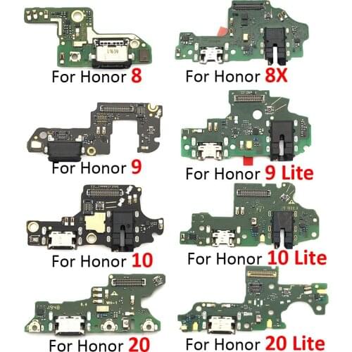 100% Original USB Charging Port Dock Charger Plug Connector Board Flex Cable For Huawei Honor 8 9 Lite 8X 10 20 Pro 20i 20Lite