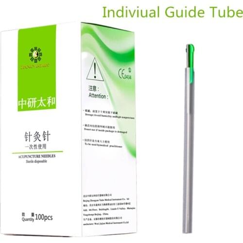 100pcs Taihe Chinese Acupuncture Needles Sterile With Indivual Guide Tube Acupunture Therapy
