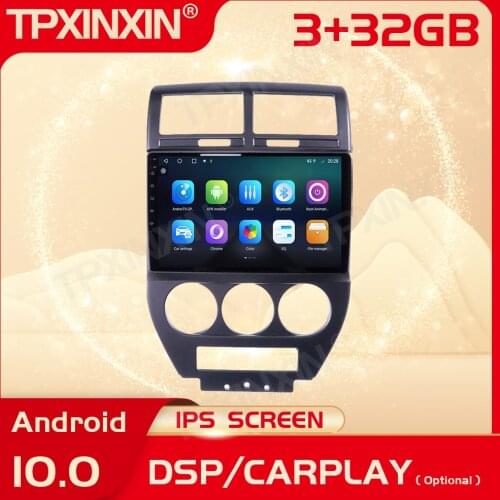 2 Din Carplay Android Radio Receiver Multimedia Stereo For Jeep Compass MK 2006 2007 2008 2009 2010 GPS Navi Recorder Head Unit