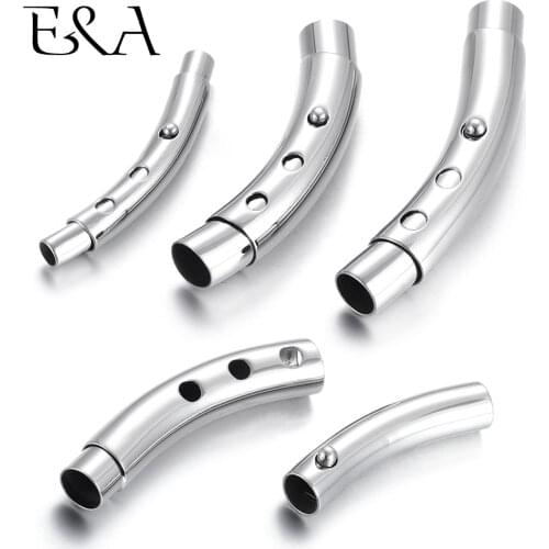 2Pieces Stainless Steel Adjustable Bayonet Clasps 3mm 6mm DIY Leather Cord Curved Clasp Bracelet Buckle Jewelry Making Supplies