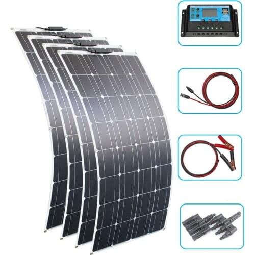 400w flexible solar panel energy system kit with controller and cable for home and marine RV