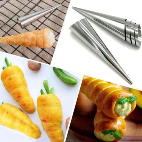 5Pcs/Conical Tube Cone Roll Moulds Spiral Croissants Molds Cream Horn Mould Pastry Mold Cookie Dessert Kitchen Baking Tool