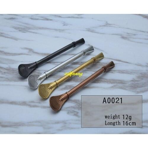 500pcs/lot 304 Stainless Steel Drinking Straw Filter Handmade Yerba Mate Tea Bombilla Gourd Washable Practiacl coffee spoon