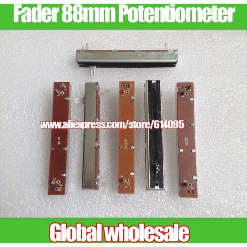 8pcs SL60V A10K B10K B50K Mixer Fader 88mm Slide Potentiometer / Mono Volume Control Fader 10KB 50KB