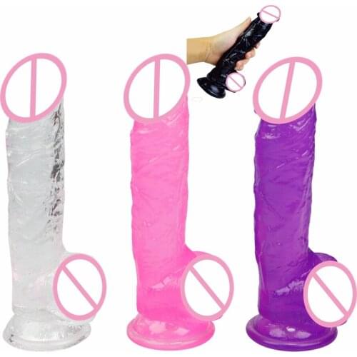 A23 Dildo For Female G-spot Orgasm Sex Toys For Woman Men Adult Erotic Soft Jelly Dildos Crystal Simulation Transparent Penis
