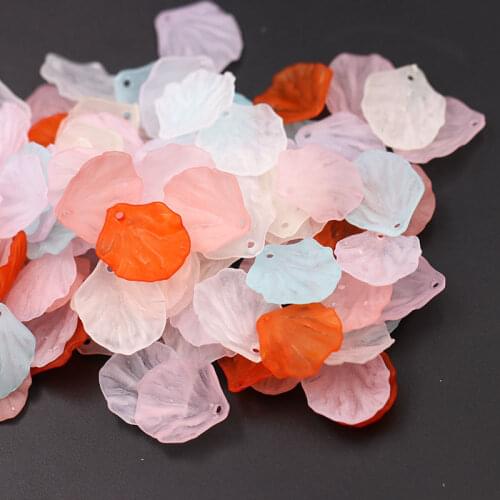 50pcs Acrylic Matt Flower Petals Charms Pendants for DIY Stud Earrings Making Spacers Women Fashion Hair Jewelry Accessories