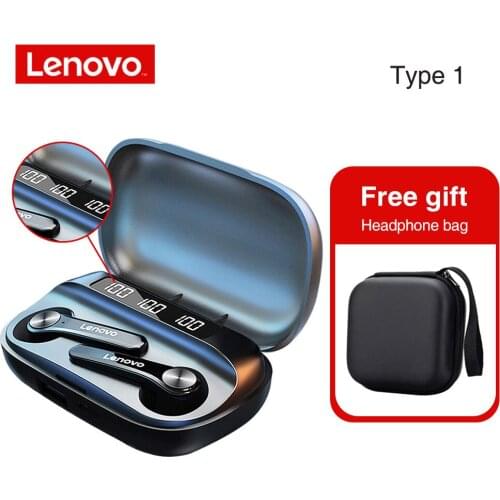 Lenovo Bluetooth-compatible Earphone Wireless Headphone QT81 Stereo Sound Headset Touch Button with 1200mAh Mobile Power