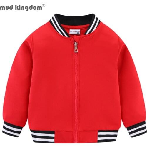 Mudkingdom Girls Boys Baseball Jacket Quick-dry Plain Kids Spring Autumn Clothes Boy Baseball Outerwear Zip Up Clothes