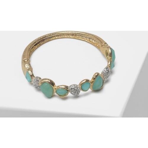 Amorita boutique green inlaid stone Bangles