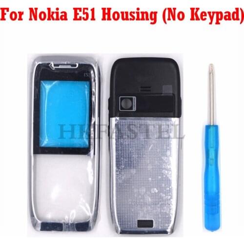 For Nokia E51 Silver New Full Mobile Phone Housing Cover Case ( No Keypad ) +Tool