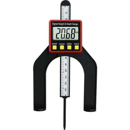 0-80mm Digital Hieght & Depth Gauge Large LCD Screen Woodworking Table Saw Height Metre Vernier Caliper with Magnetic Feet