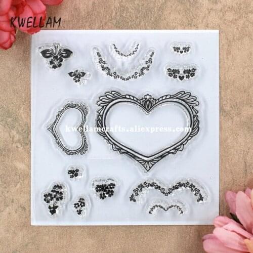 Flower Garland Heart Scrapbook DIY photo cards rubber stamp clear stamp transparent stamp 10x10cm KW8041304