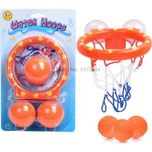 DHL 50set Kids Funny Bath Toys Plastic Bathtub Shooting Game Toy Set Basketball Suctions Cups Mini With Hoop Balls
