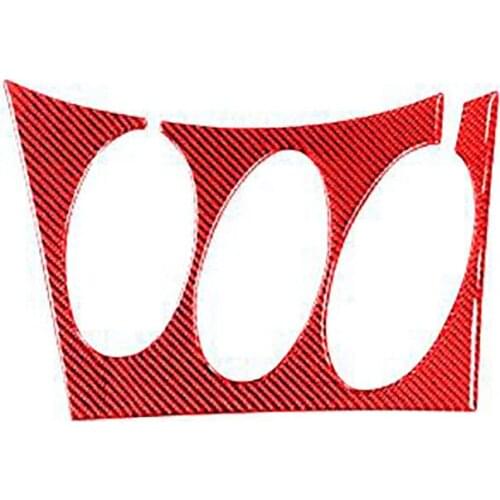 For Nissan 350Z Z33 03-09 Red Carbon Fiber Sticker Radio Air Conditioning Console Panel Cover Trim Accessories