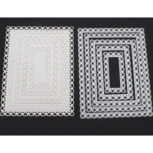 Square Lace Metal Cutting Dies Embossing Mold DIY Scrapbooking Paper Craft Knife Mould Rectangle Flowers Blade Punch Stencils