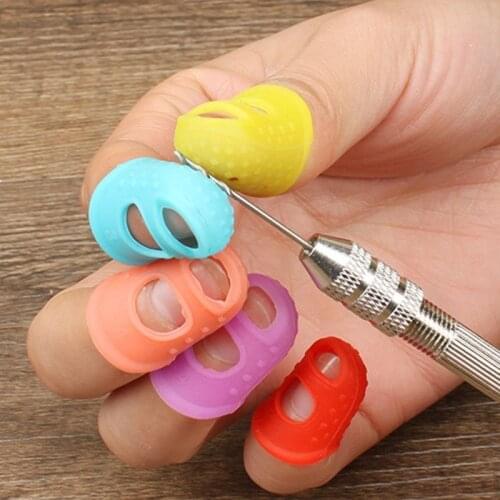 5pcs/Lot Multifunctional Silicone Thimbles Hollowed Out Breathable Protective Finger Sleeve DIY Crafts Sewing Accessories
