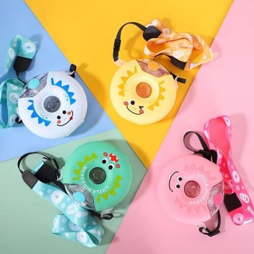 Cartoon Water Bottle for Kids Bpa Free Donuts Creative Silicone Portable Kettle with Straw Water Bottles 380ml
