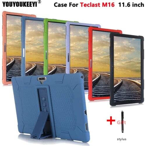 Soft silicone case for Teclast M16 11.6inch tablet pc Kids Safe Shockproof Silicone cover for M16 Comes with stand