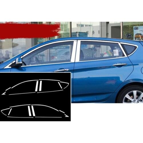 Stainless steel car window trims for hyundai accent 2011 2012 2013 2014 2015 2016 2017 hyundai solaris Verna