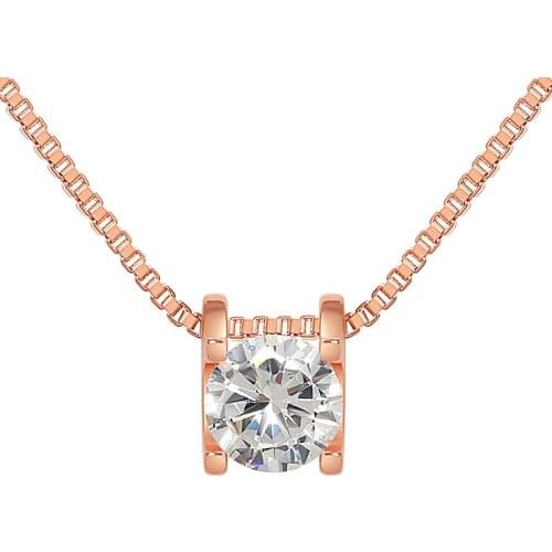 Latest Custom Designs Shiny Stainless Steel Zircon Fashion Square Necklace