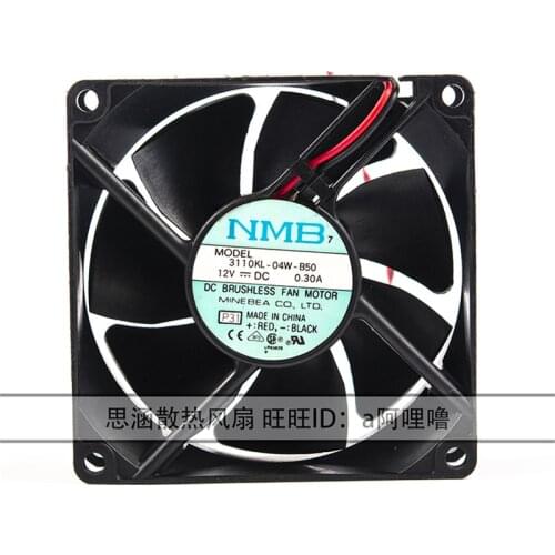 New original NMB 3110KL-04W-B50 8025 12V 0.30A 8CM double ball inverter silent cooling fan