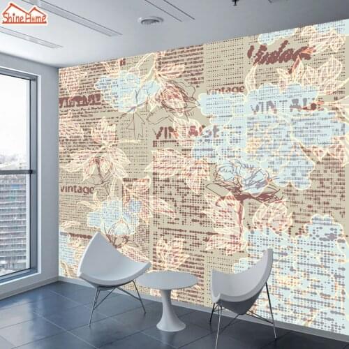 ShineHome-Large Custom Photo Wallpapers for 3 d Living Room Wallpaper Vintage Old Newspaper Home Background Wall Paper Covering