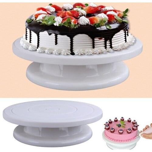 Plastic Cake Plate Turntable Rotating Anti-skid Round Cake Stand Cake Decorating Rotary Table Kitchen DIY Pan Baking Tools