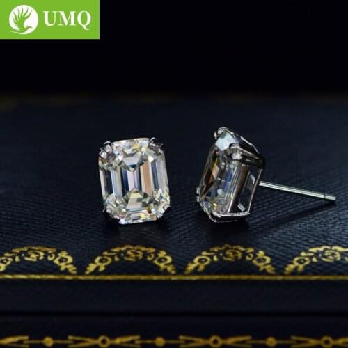 UMQ Classic 925 Sterling Silver Created Moissanite Gemstone Diamonds Earrings Ear Studs Wedding Bride Fine Jewelry Wholesale