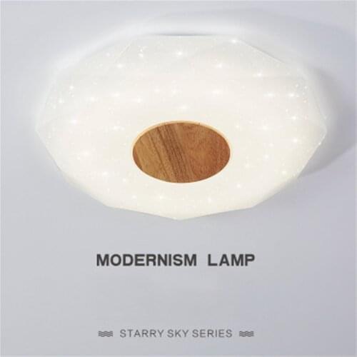 Nordic Simple Modern Childrens Room Lighting Solid Wood Ceiling Light Starry Geometry LED Creative Bedroom Living Room Lamp