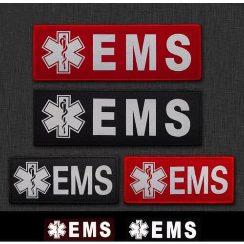 Emergency Medical Service EMS Reflective Patches Medic First Aid Paramedic Tactical Military Combat Emblem Glow In Dark Badges