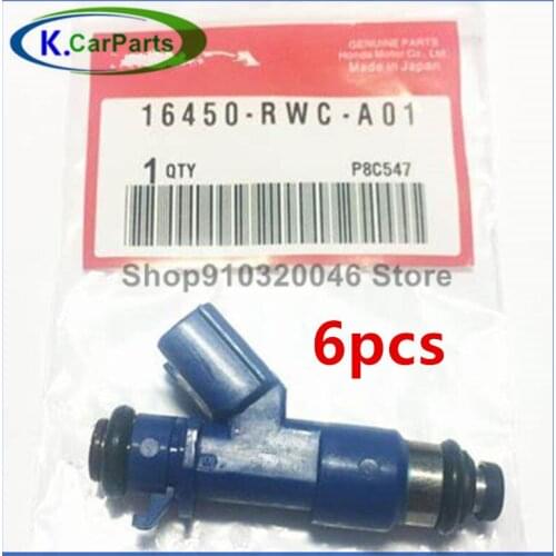 6pcs Great 410cc RDX Fuel Injector 16450RWCA01 16450-RWC-A01 for Acura 07-12 Honda Civic RDX Integra RSX K20 K24 B16 B18