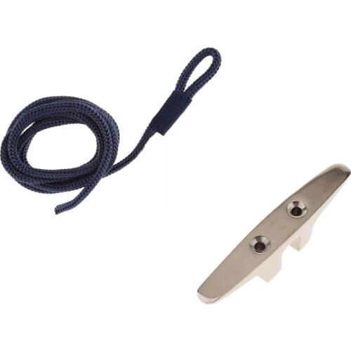 Stainless Steel Mooring Rope Cleat + Boat Fender Lines Bumper Whips Rope
