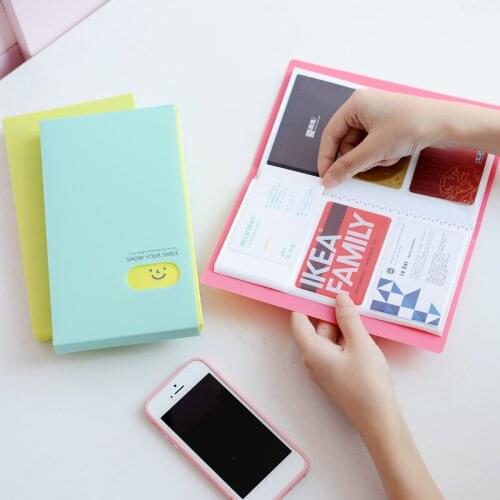 Korean fashion girl PP business card holder business card book card package train ticket book 120 card large capacity