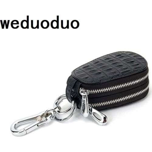 High Quality Key Wallets Fashion Casual Car Key And Home Key Bags Genuine Leather Hardwear Durable Double Zipper Design Waist