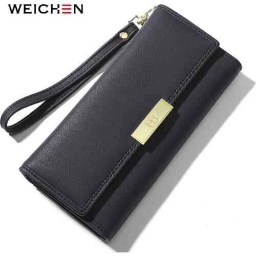 WEICHEN 2020 NEW Long Wristband Clutch Wallet Women Many Department Card Holder Phone Pocket Female Wallets Ladies Purse Cartera