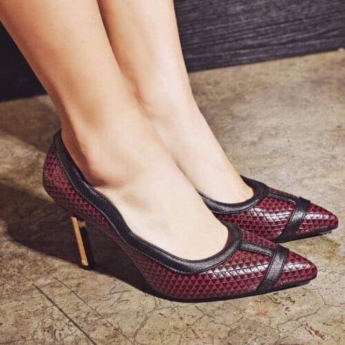 Big Size 11 12 ladies high heels women shoes woman pumps Coloured pointed shallow slim-heeled single shoes
