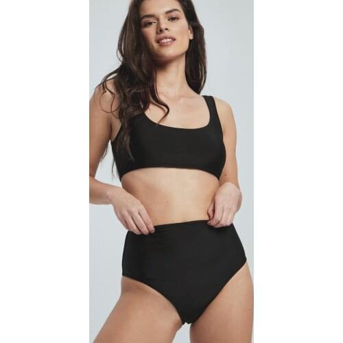 Womens Black High Waist Bikini Set Women Beach Fashion Summer Swimsuits Water Resistant Comfortable Sea Clothing Quality Fabric