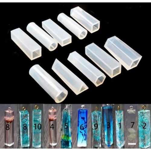 1pcs necklace pendant Silicone Mold for jewelry Resin square cylinder jewelry making tool UV epoxy resin molds