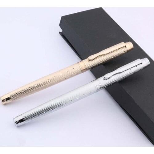 1Pc High Quality Baoke Gift Metal Office Pen Golden Silver Stars Rollerball Pen