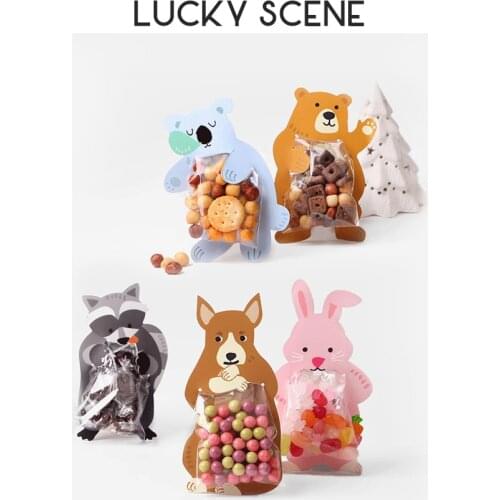10Pcs Favor Candy Boxes Animal Food Package Card Dessert Decoration Multicolor Baby Shower Boys Girls Birthday Party S00627