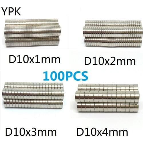 100PCS/LOT NdFeB Magnet 10*1 10*2 10*3 10*4 N35 Disc MAGNET 10x1 10x2 10x3 10x4 Round Speaker magnets