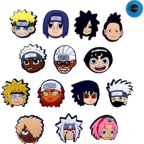 14PCS Wholesale Mix Cartoon Japen Anime Series PVC Shoes Charms Fashion Cool Croc Decor Wristband Accessories Crafts Boy Gifts