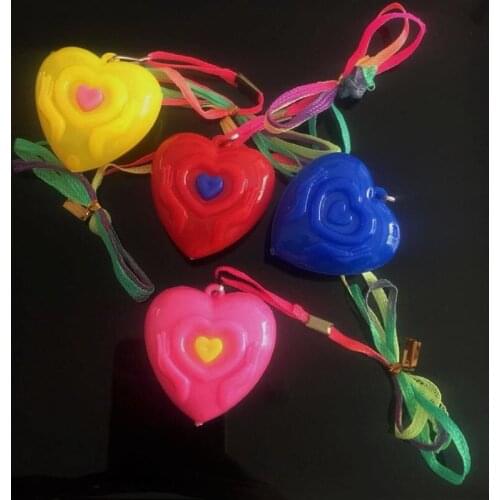 Love Heart LED Light Up Necklace Flashing Blinking Pendants Kids Children Toy Glow Party Decoration Gift Prize birthday