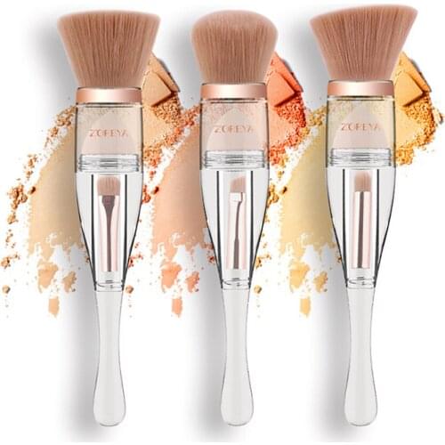 3 In 1 Eyeliner Soft Makeup Brushes Portable Eyeshadow Multifunctional Foundation Cosmetic Tools Face Eyelash Synthetic Hair